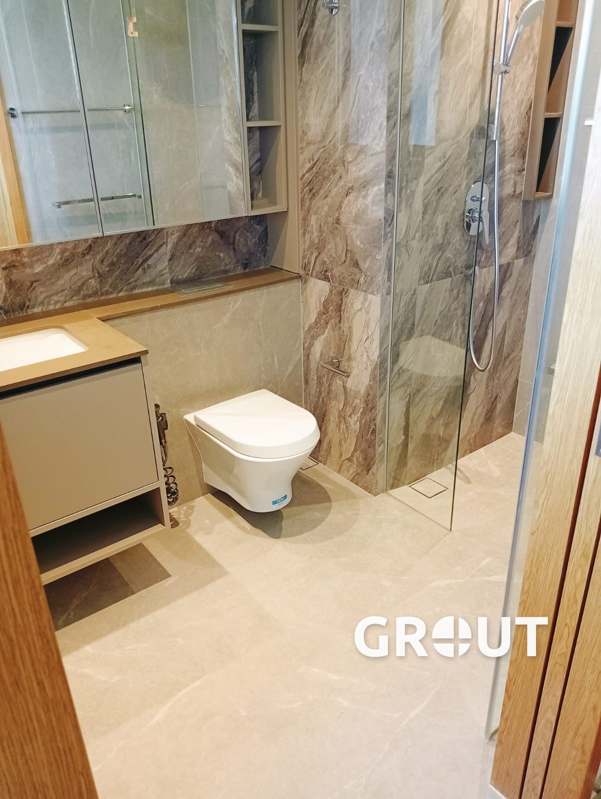 Epoxy grout finish